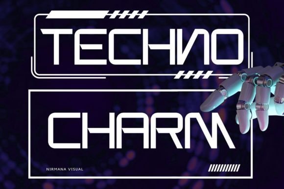 Techno Charm: A Futuristic Display Font for Small Business Branding